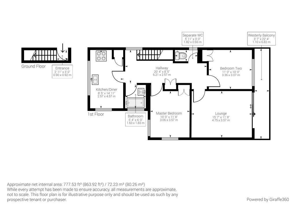 2 bedroom flat for sale - floorplan