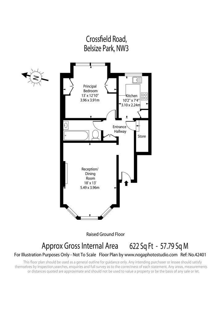 1 bedroom flat to rent - floorplan