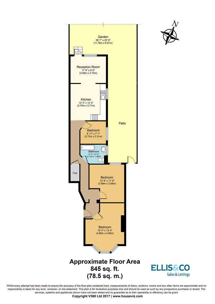 3 bedroom flat to rent - floorplan