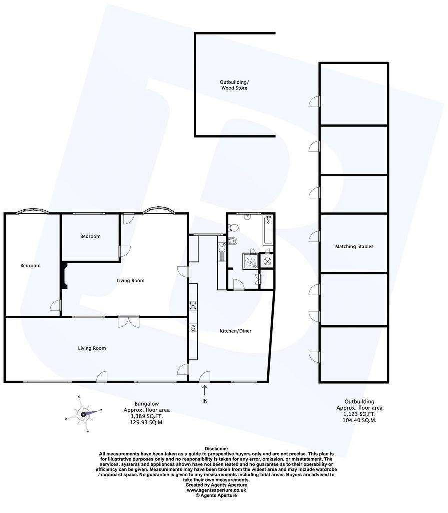 2 bedroom bungalow for sale - floorplan