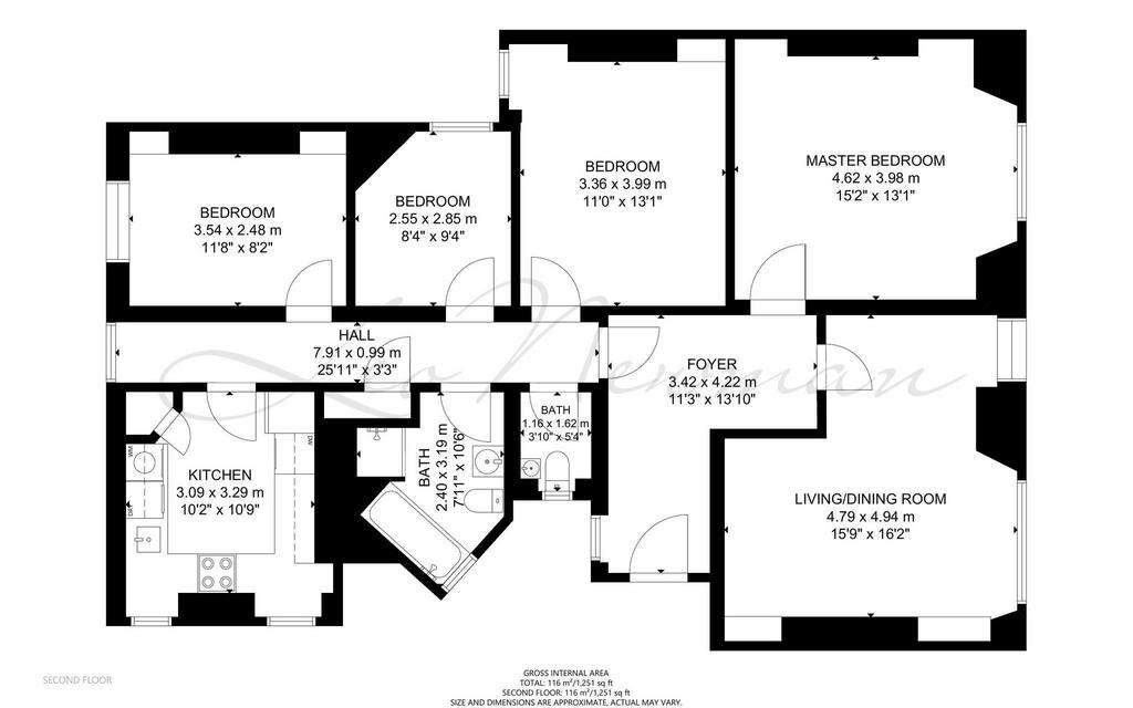 4 bedroom flat to rent - floorplan