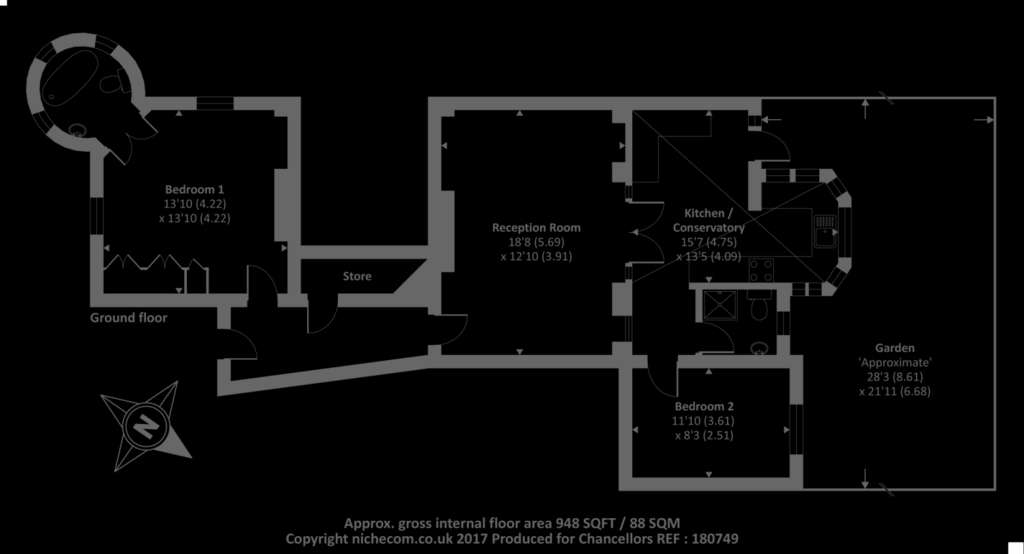 2 bedroom flat to rent - floorplan