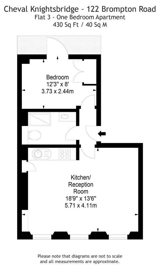 1 bedroom flat to rent - floorplan