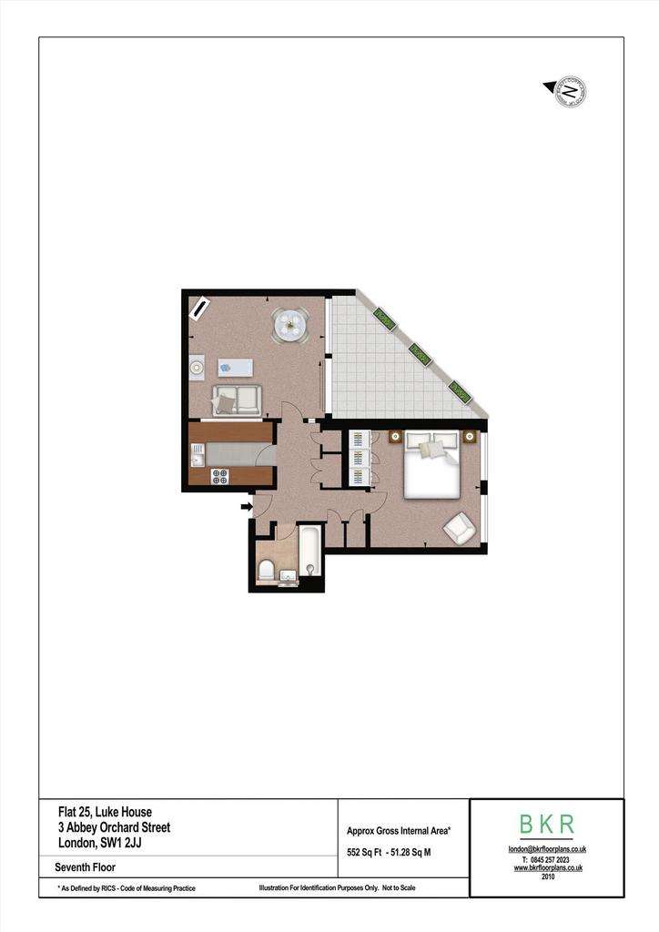 1 bedroom flat to rent - floorplan