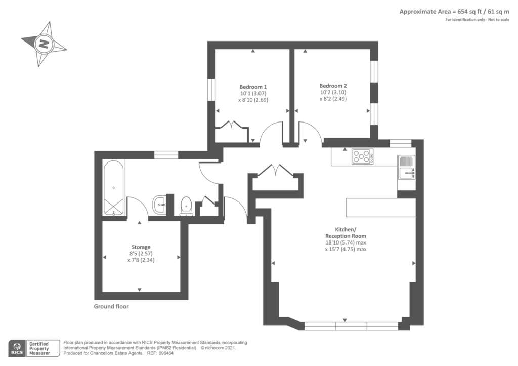 2 bedroom flat to rent - floorplan