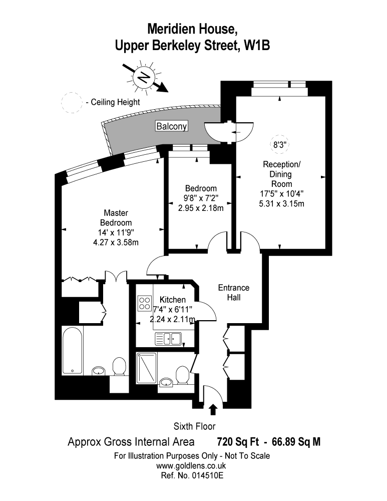 2 bedroom flat to rent - floorplan