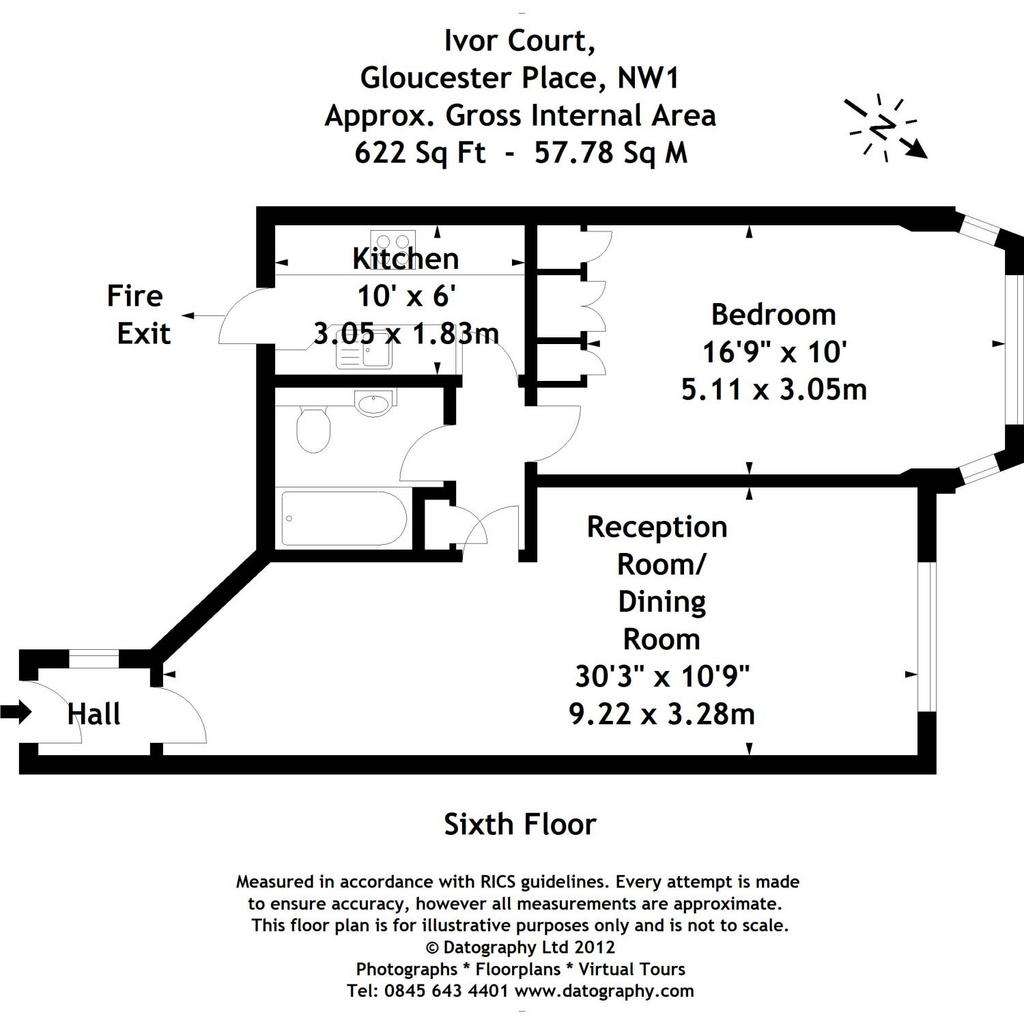 1 bedroom flat to rent - floorplan