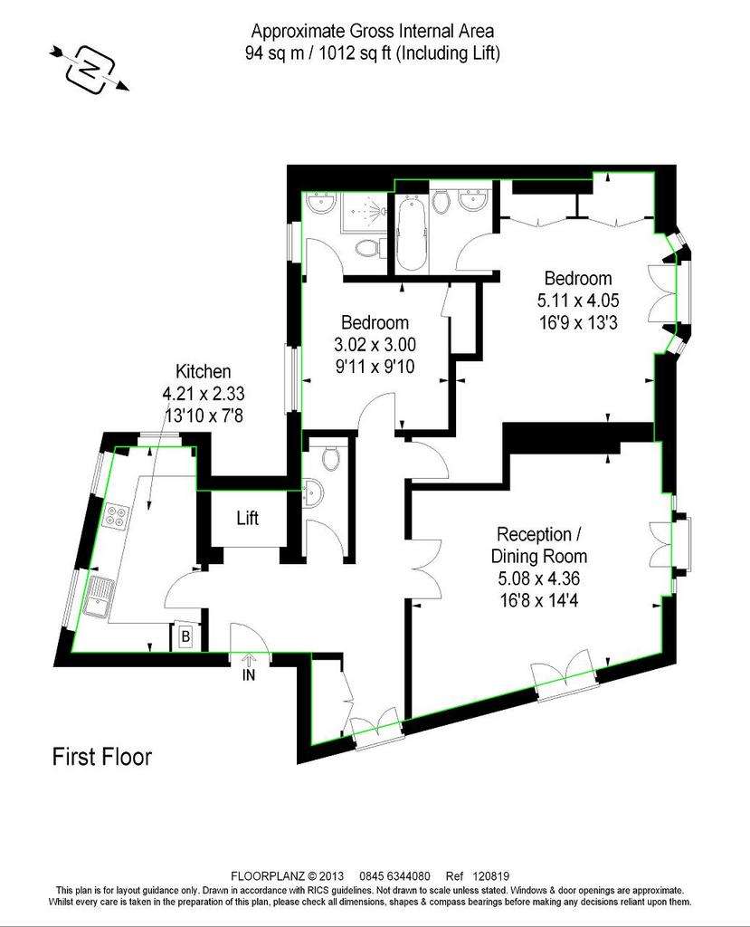 2 bedroom flat to rent - floorplan