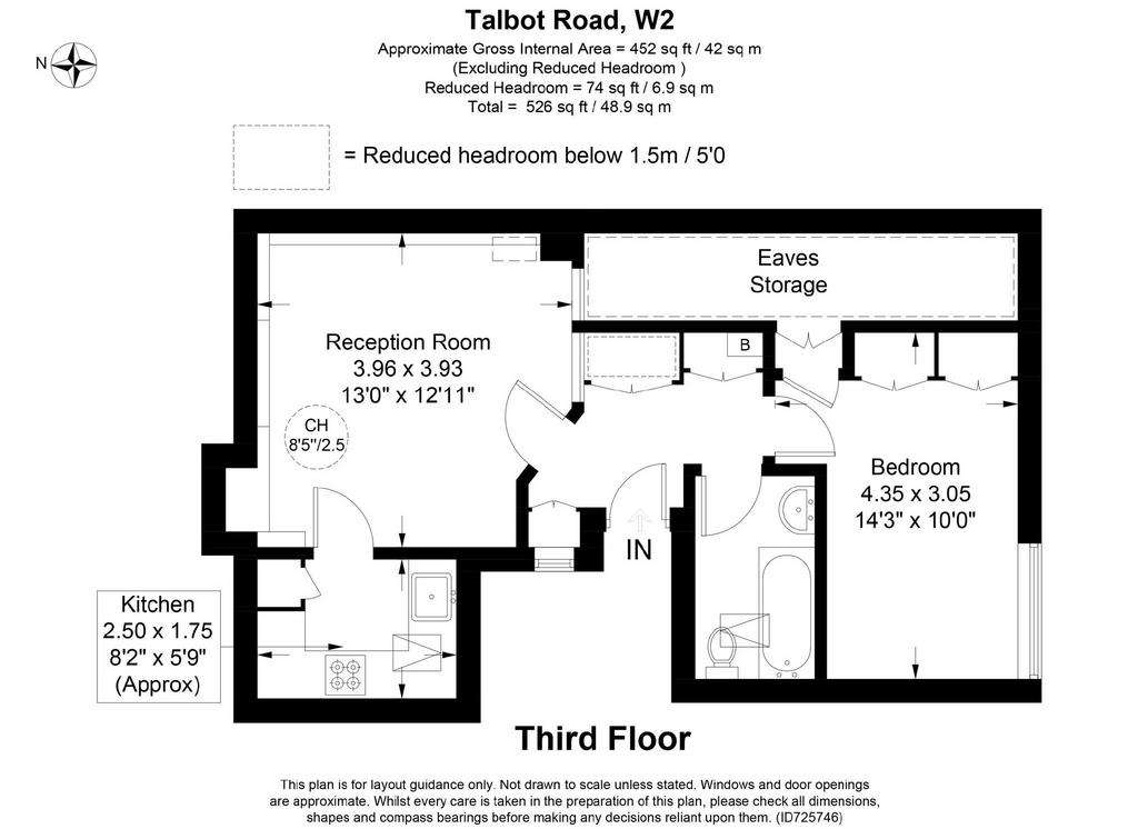 1 bedroom flat to rent - floorplan