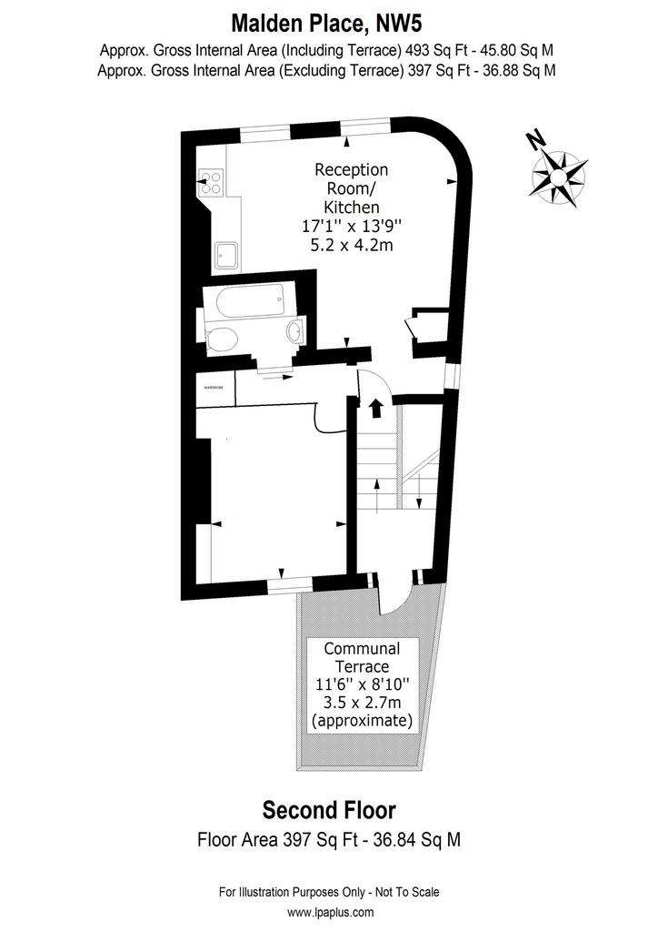 1 bedroom flat to rent - floorplan