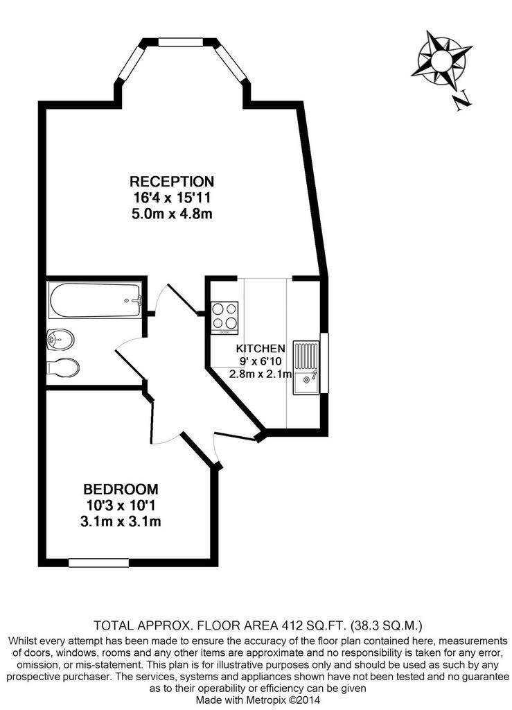 1 bedroom flat to rent - floorplan