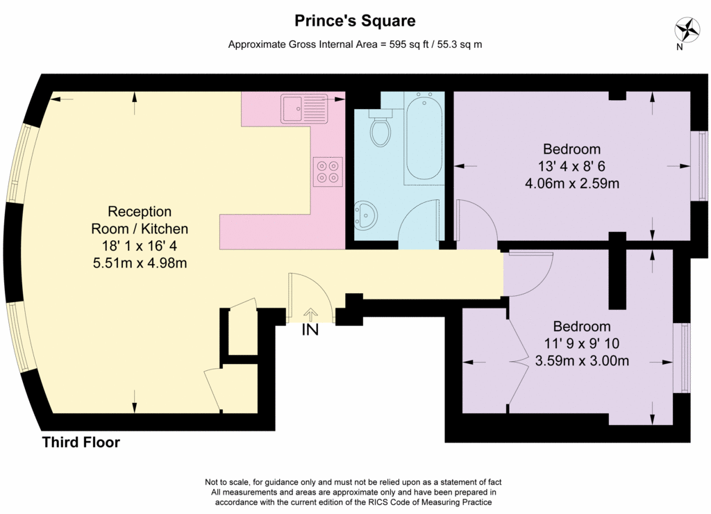 2 bedroom flat to rent - floorplan