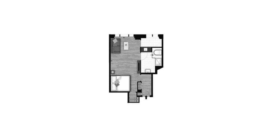 Studio flat to rent - floorplan