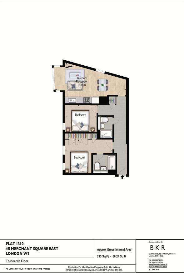 2 bedroom flat to rent - floorplan