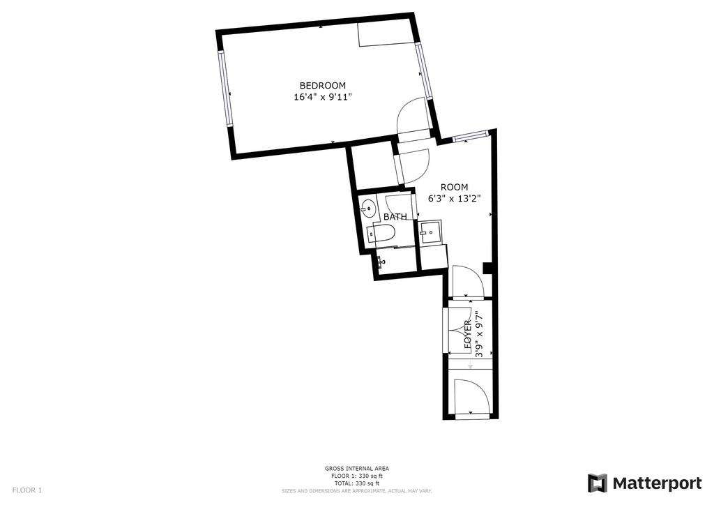 Studio flat to rent - floorplan