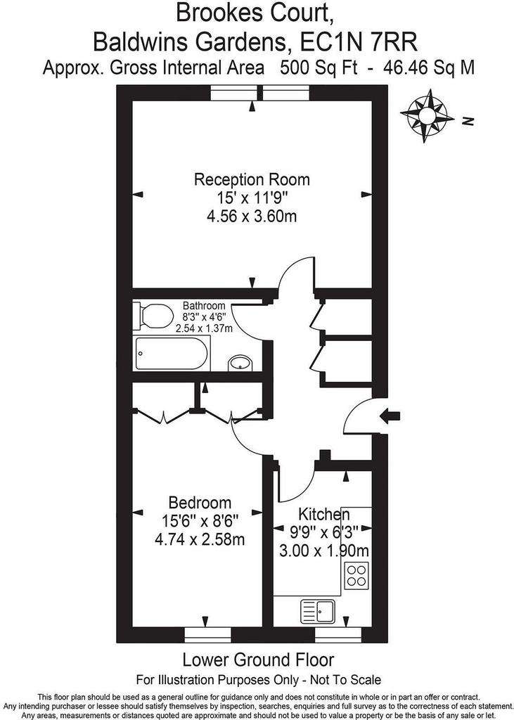 1 bedroom ground floor flat to rent - floorplan