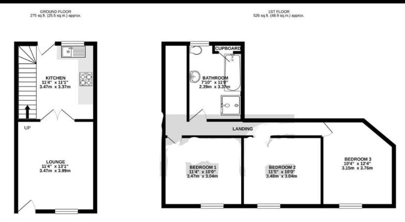 3 bedroom terraced house to rent - floorplan