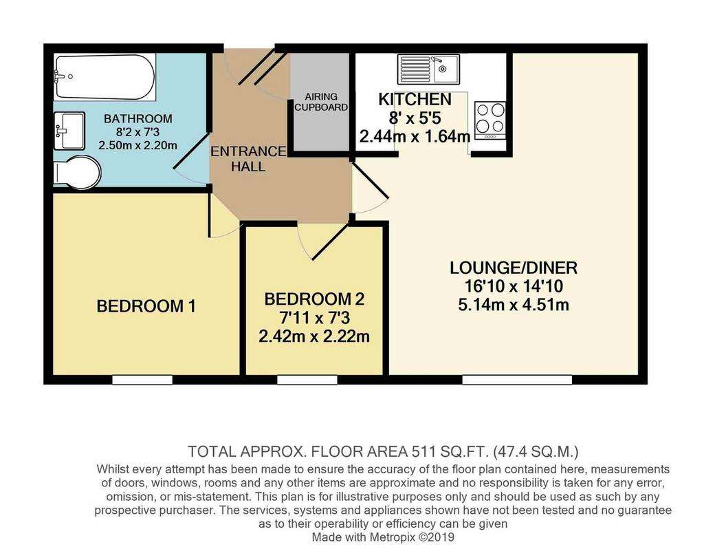 2 bedroom flat to rent - floorplan