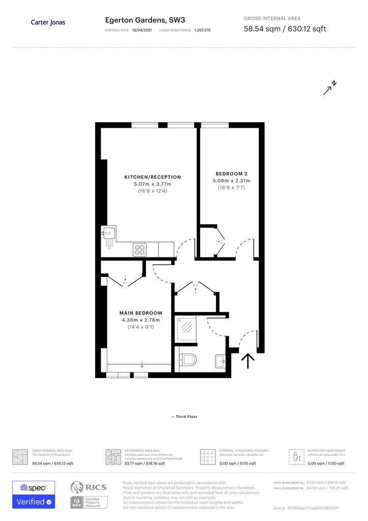 2 bedroom flat to rent - floorplan