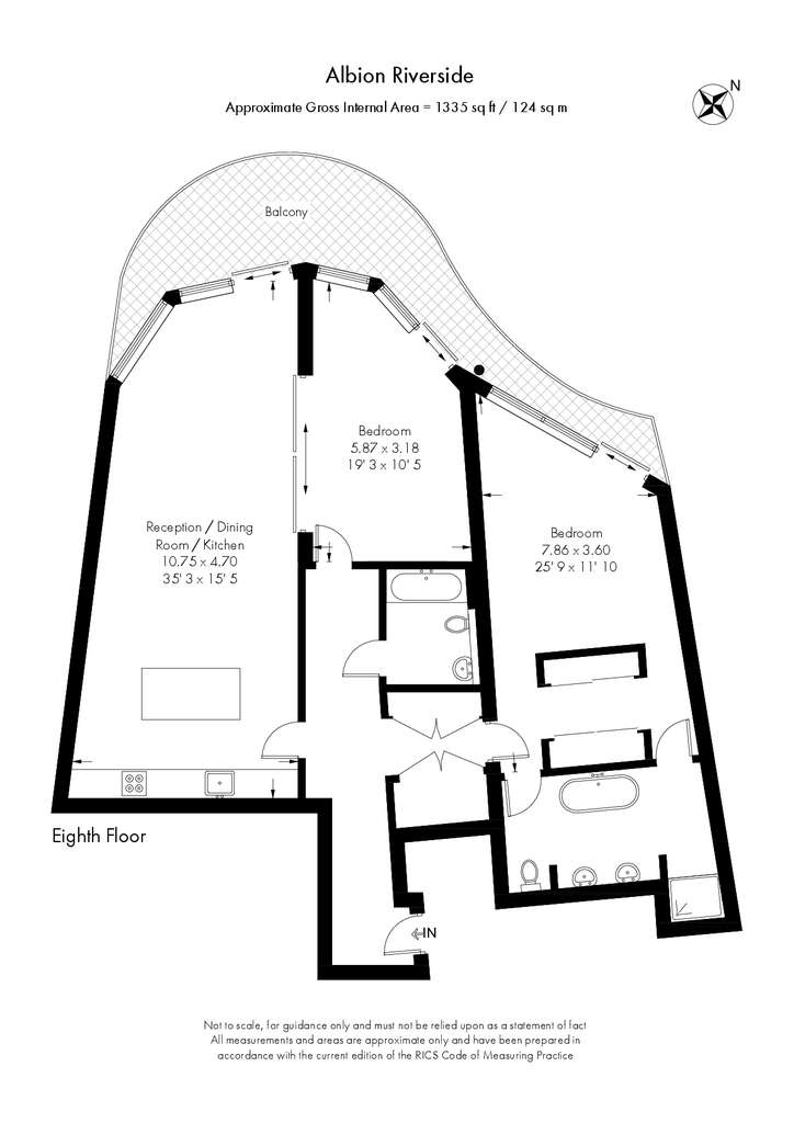 2 bedroom flat to rent - floorplan