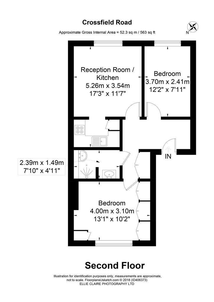 2 bedroom flat to rent - floorplan