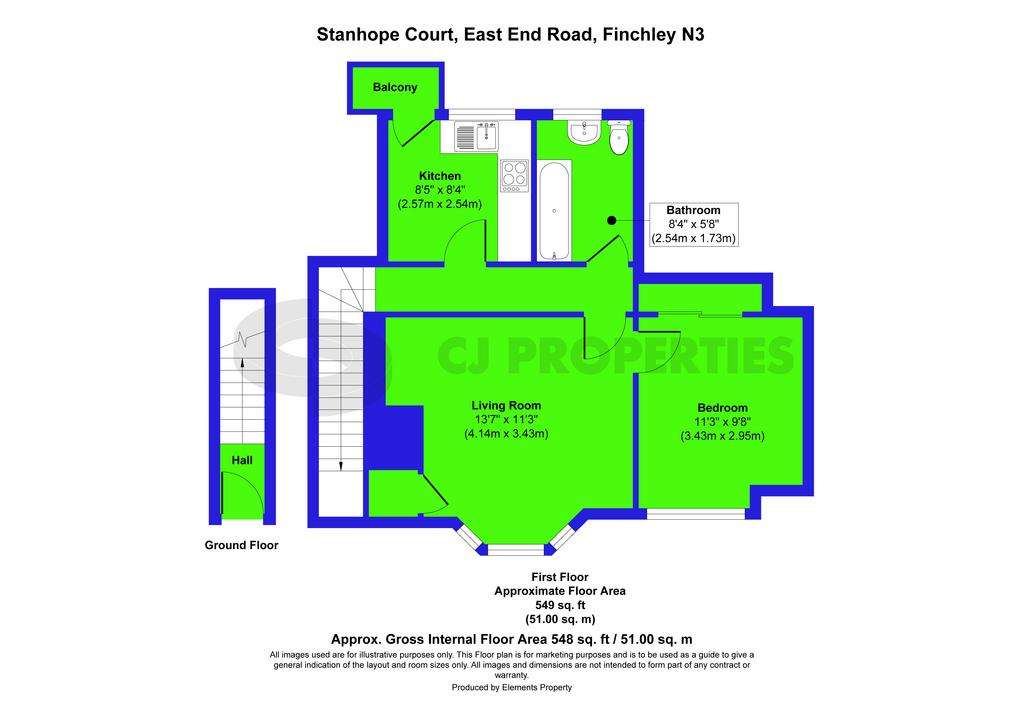 1 bedroom flat to rent - floorplan