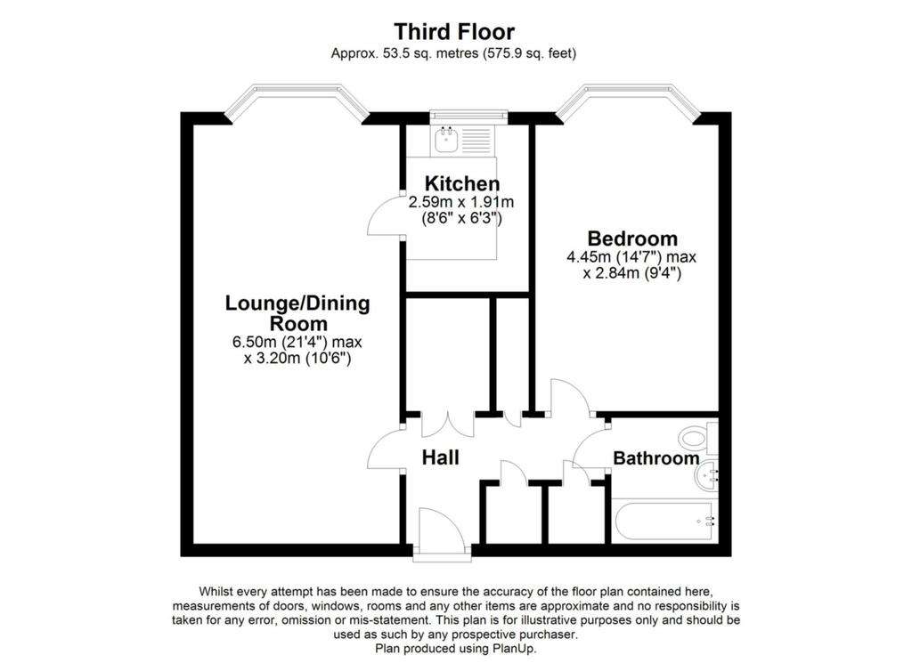 1 bedroom property to rent - floorplan