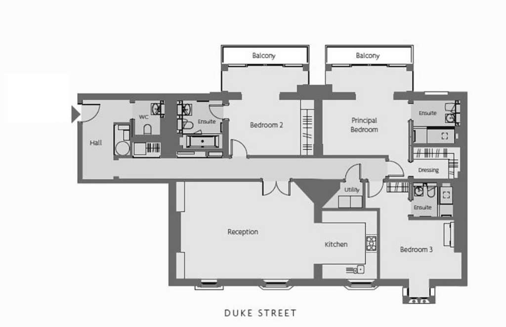 3 bedroom flat to rent - floorplan