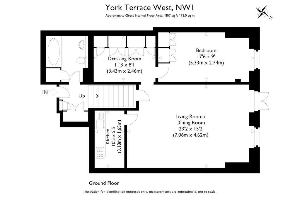 1 bedroom flat to rent - floorplan