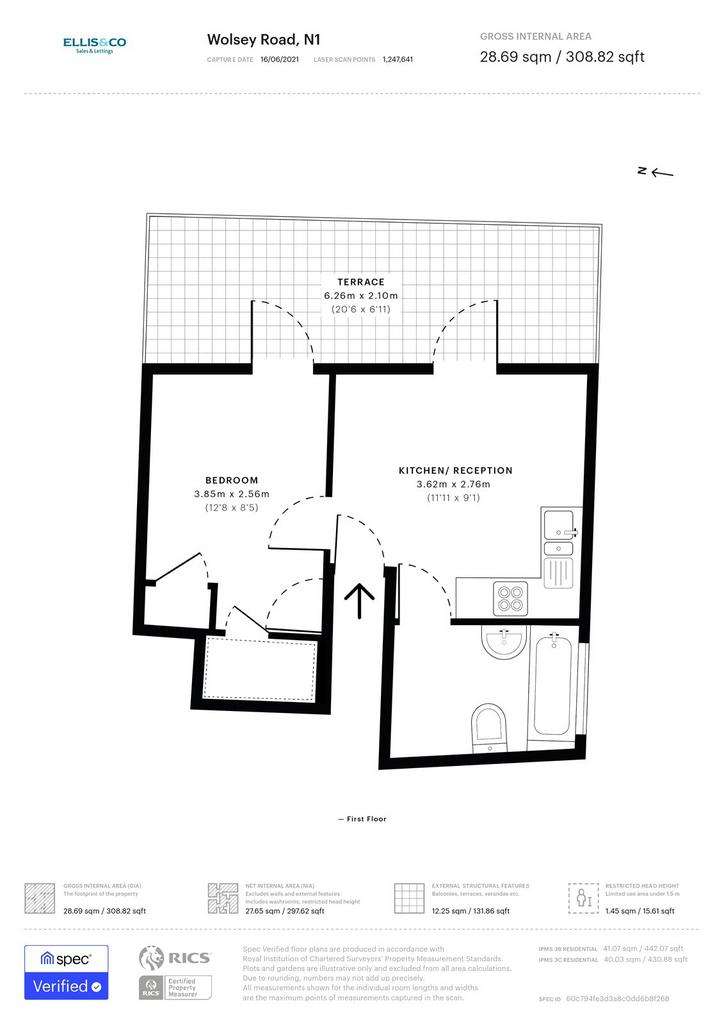 1 bedroom flat to rent - floorplan