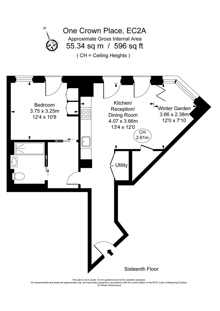 1 bedroom flat to rent - floorplan