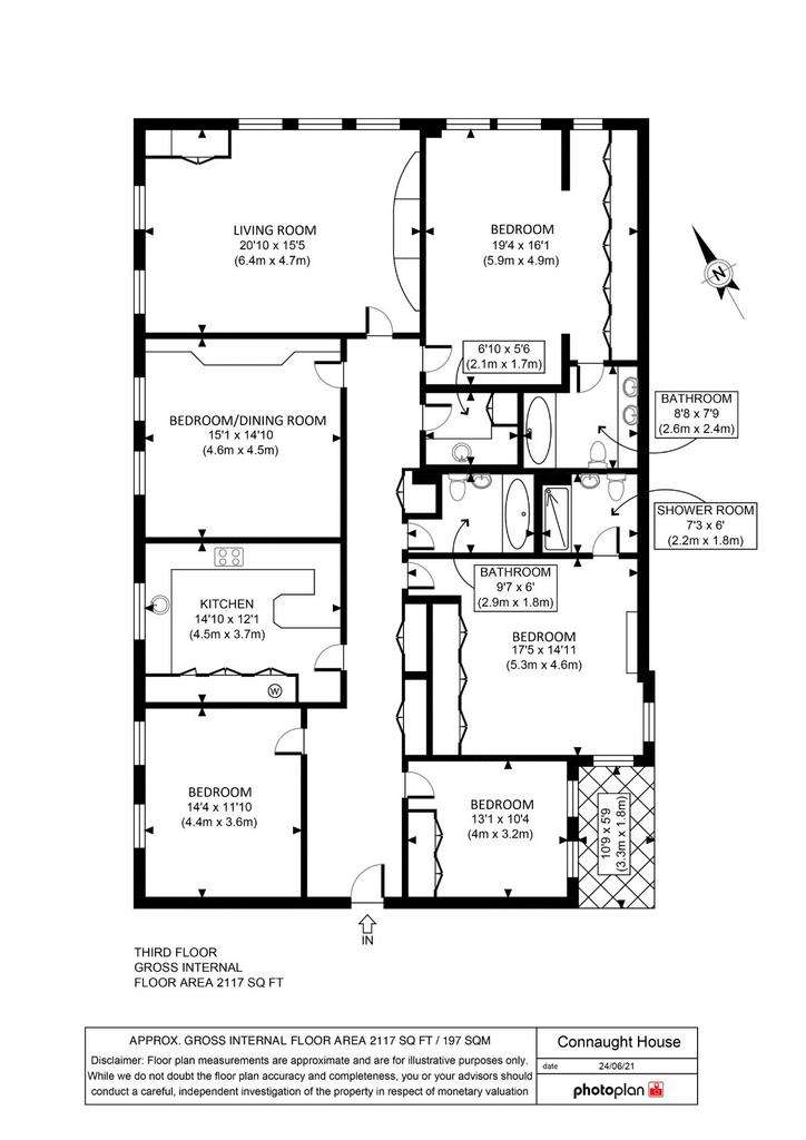 4 bedroom flat to rent - floorplan