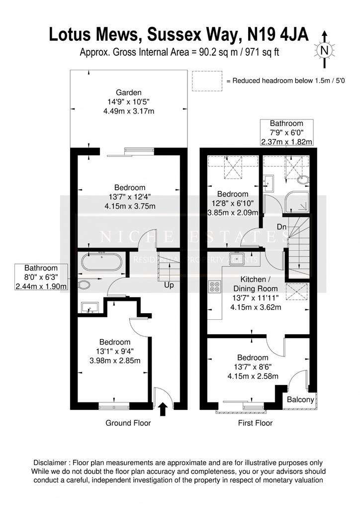 4 bedroom mews house to rent - floorplan