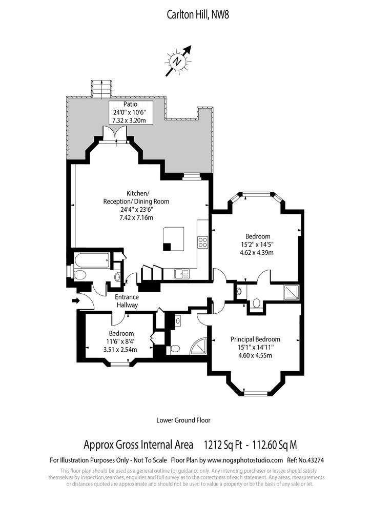 3 bedroom flat to rent - floorplan