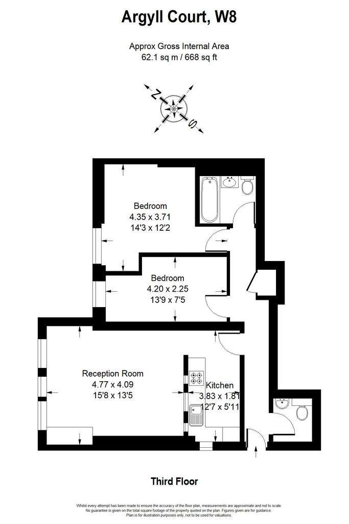 2 bedroom flat to rent - floorplan