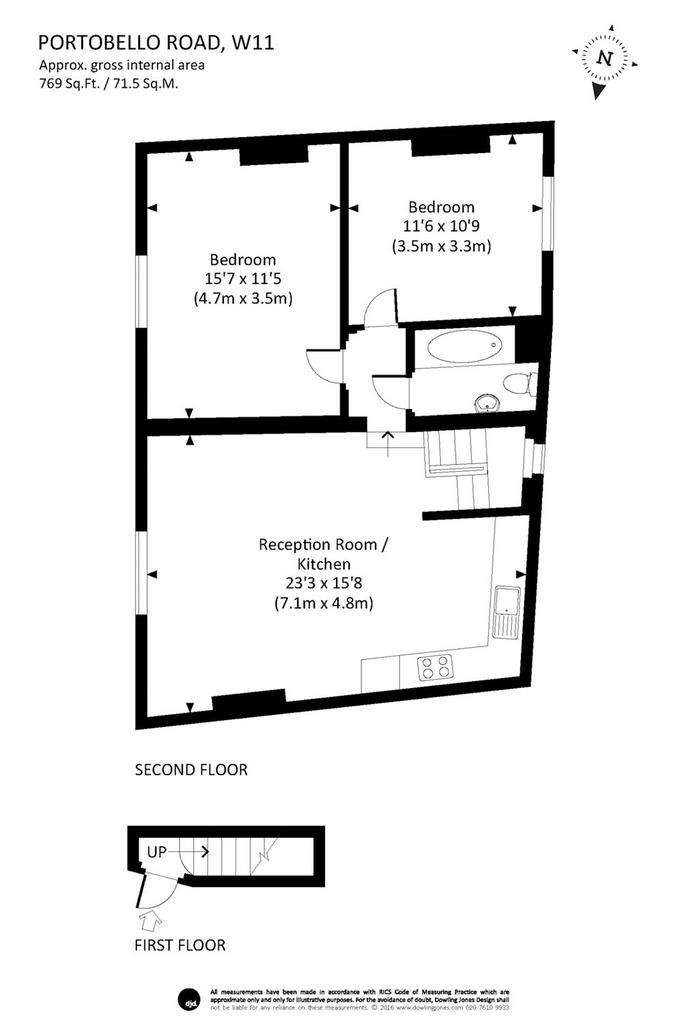 2 bedroom flat to rent - floorplan