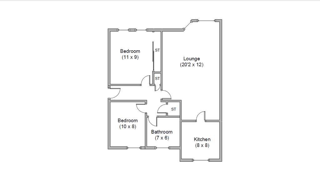 2 bedroom flat to rent - floorplan