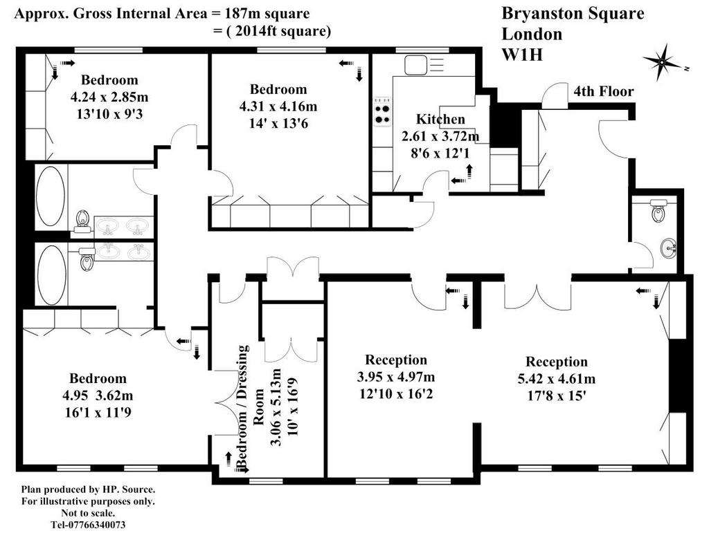 4 bedroom flat for sale - floorplan