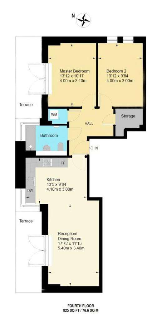 2 bedroom flat to rent - floorplan