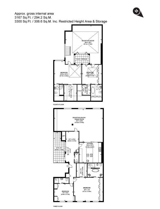 4 bedroom penthouse apartment to rent - floorplan