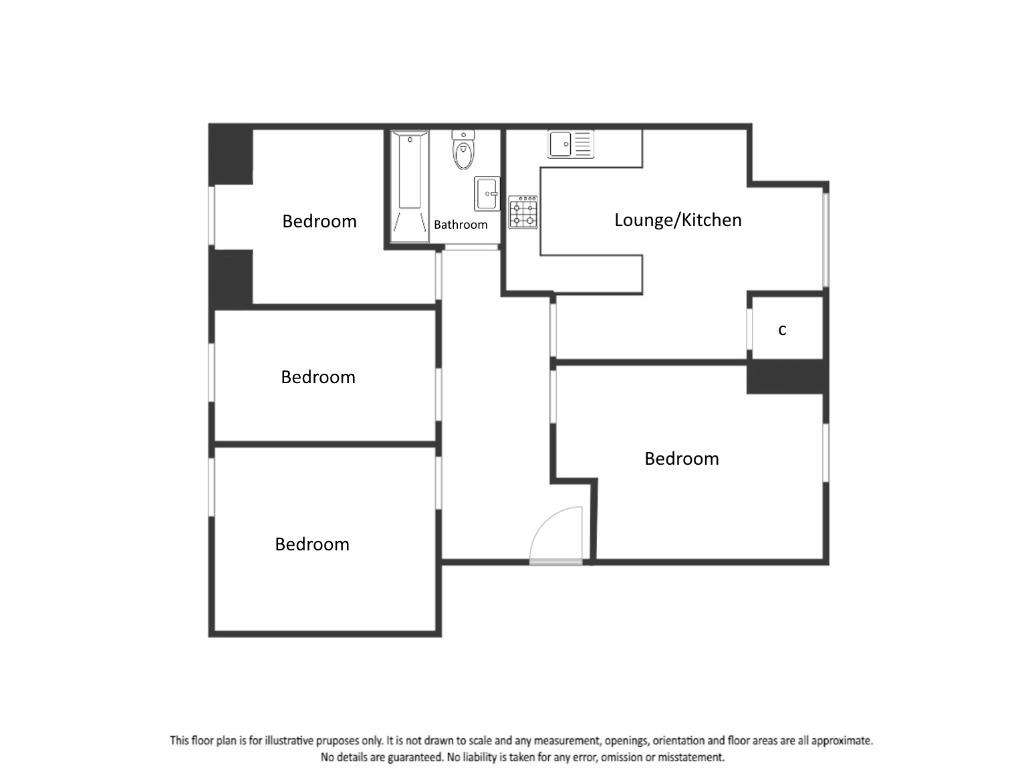 4 bedroom flat to rent - floorplan