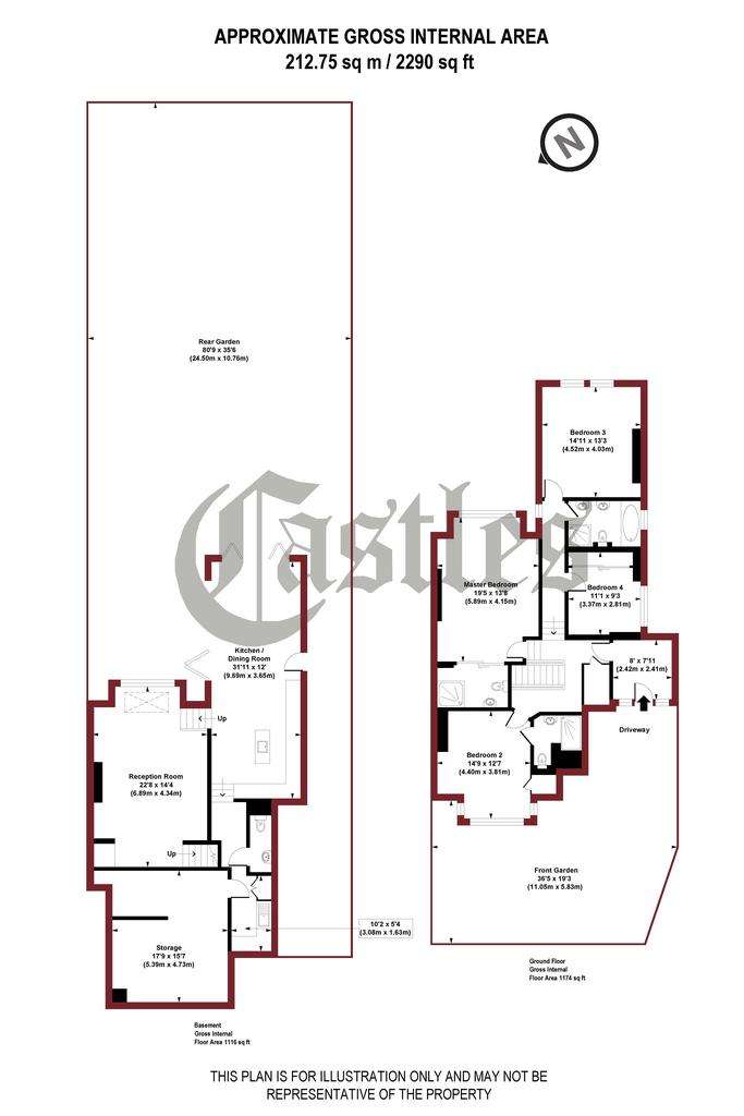 4 bedroom maisonette to rent - floorplan