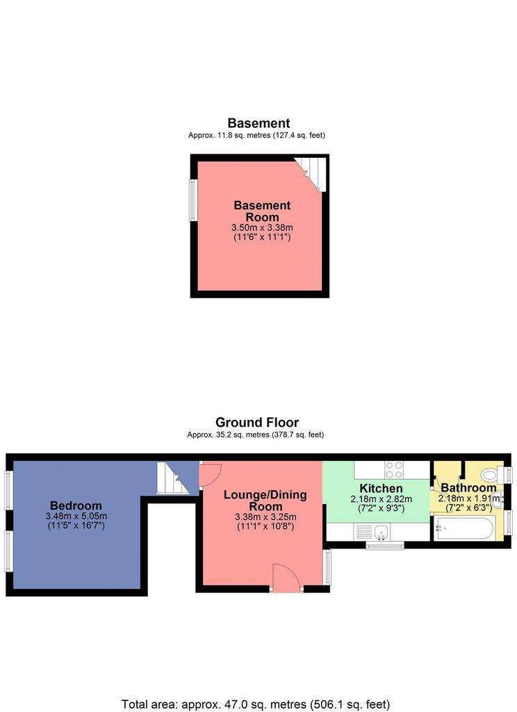 1 bedroom maisonette to rent - floorplan