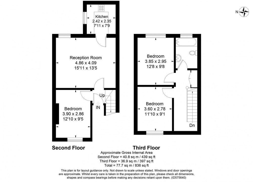 3 bedroom flat to rent - floorplan