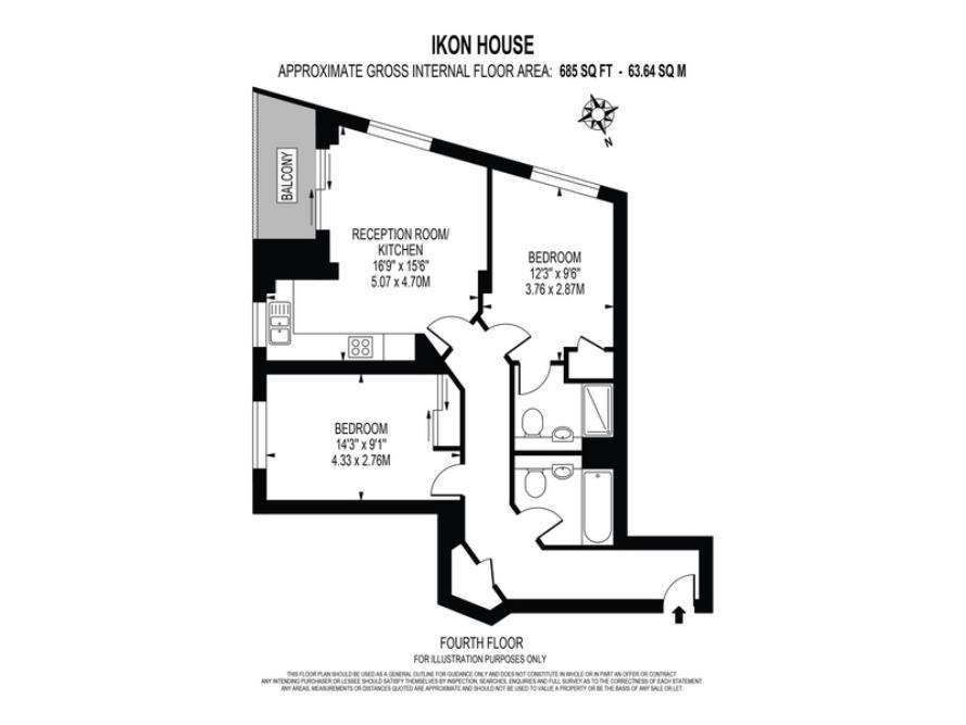 2 bedroom detached house to rent - floorplan