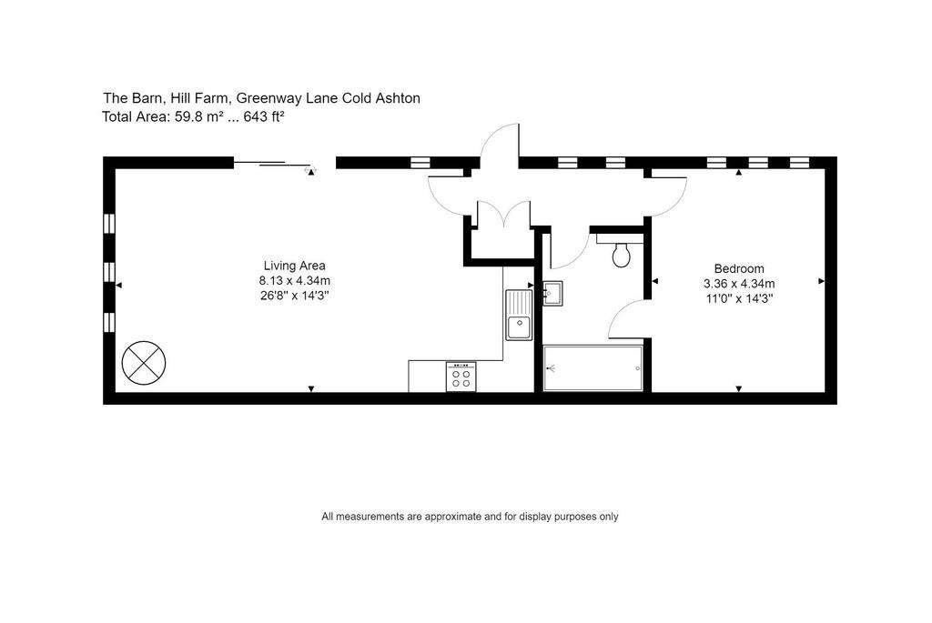1 bedroom barn conversion to rent - floorplan