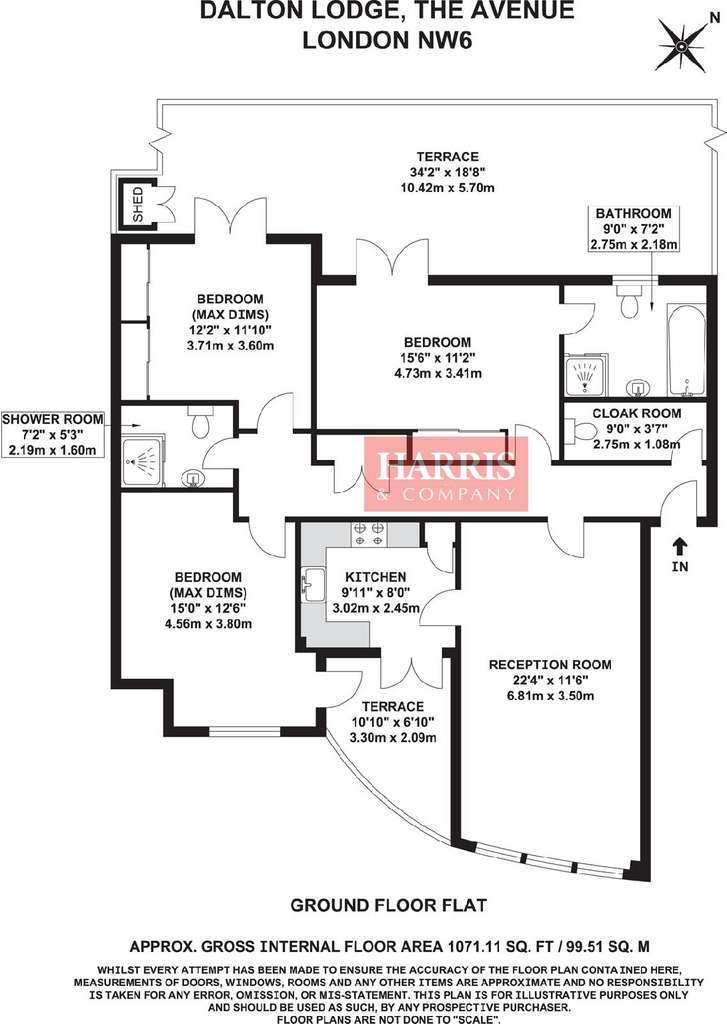 3 bedroom flat to rent - floorplan