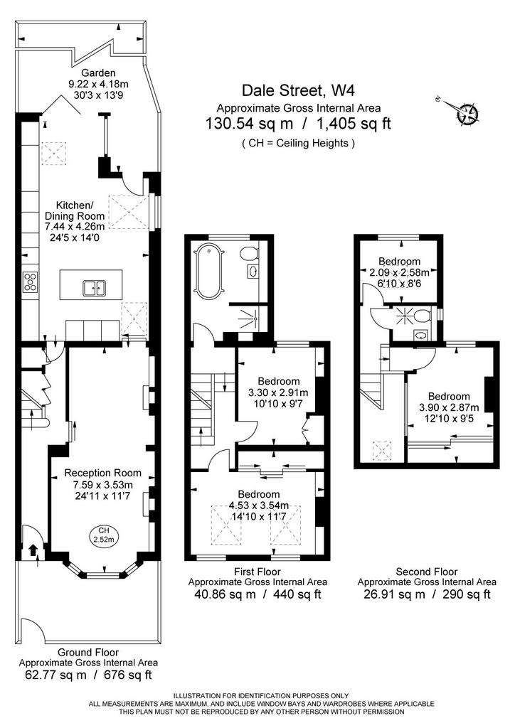 4 bedroom end of terrace house to rent - floorplan