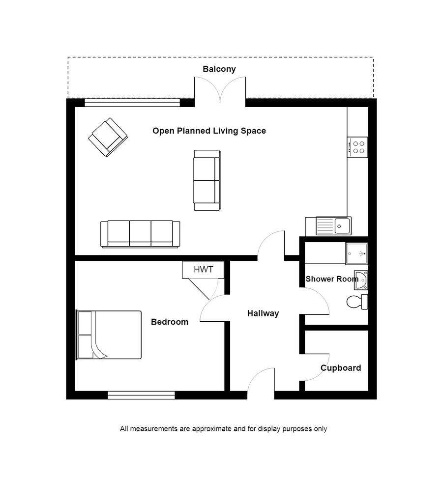 1 bedroom flat to rent - floorplan