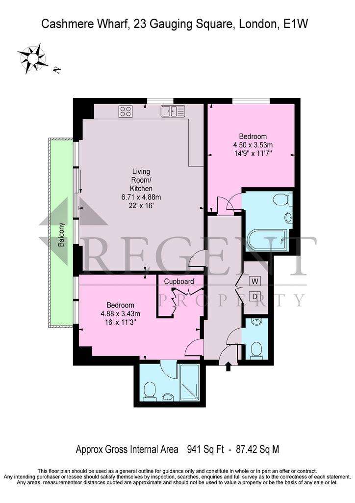 2 bedroom flat to rent - floorplan